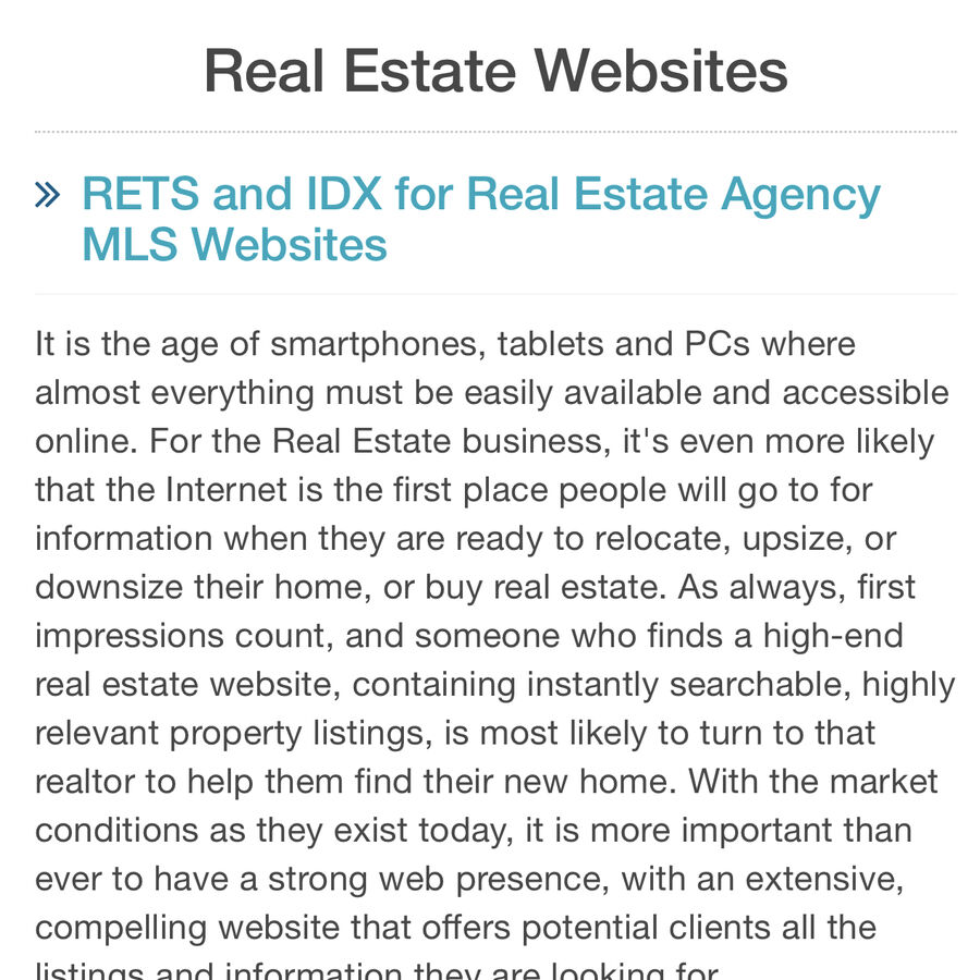RETS for Real Estate Agency Websites 